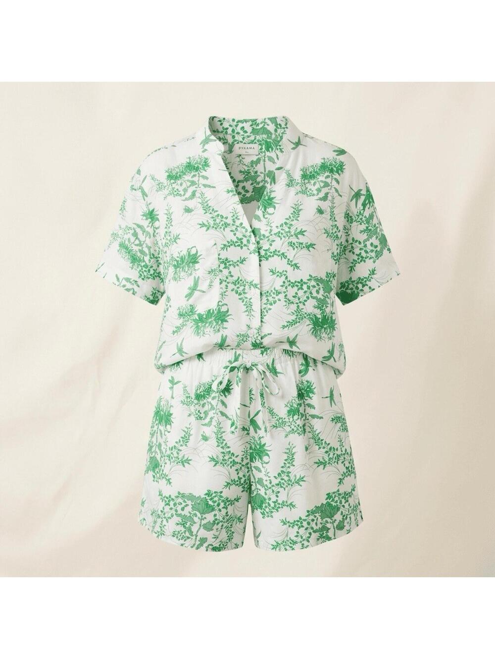 NWT Piyama Maggie Pajama Set Women XXL Jade Green Summer Toile Sleepwear 2XL